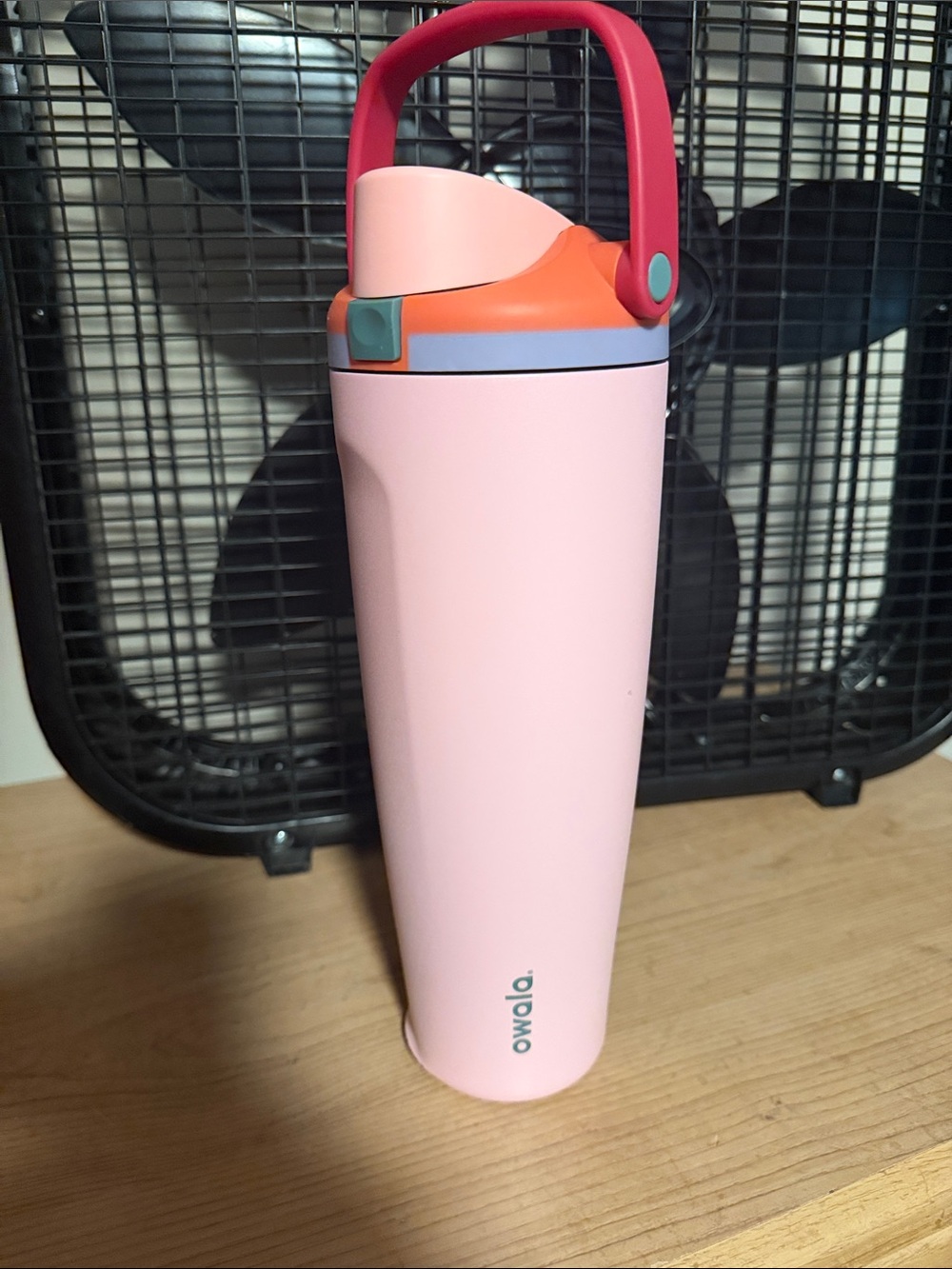 Owala Pink Insulated Travel Bottle with Easy-Carry Handle